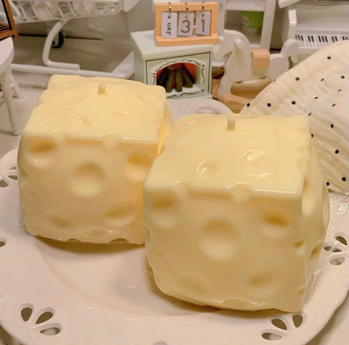 jumbo cheese block squishy with zero bounce back texture