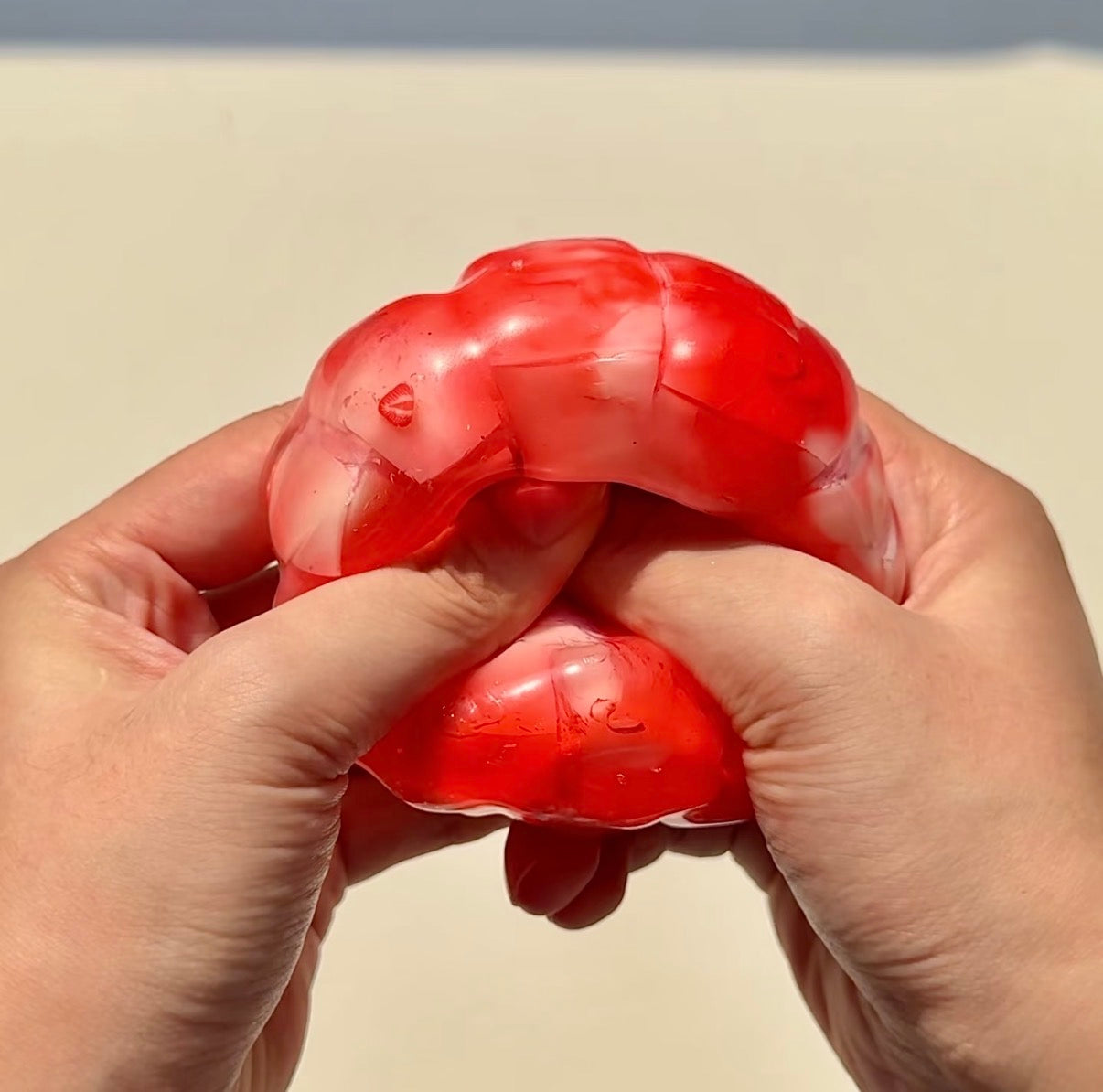 strawberry cream cracking ball handmade stress ball