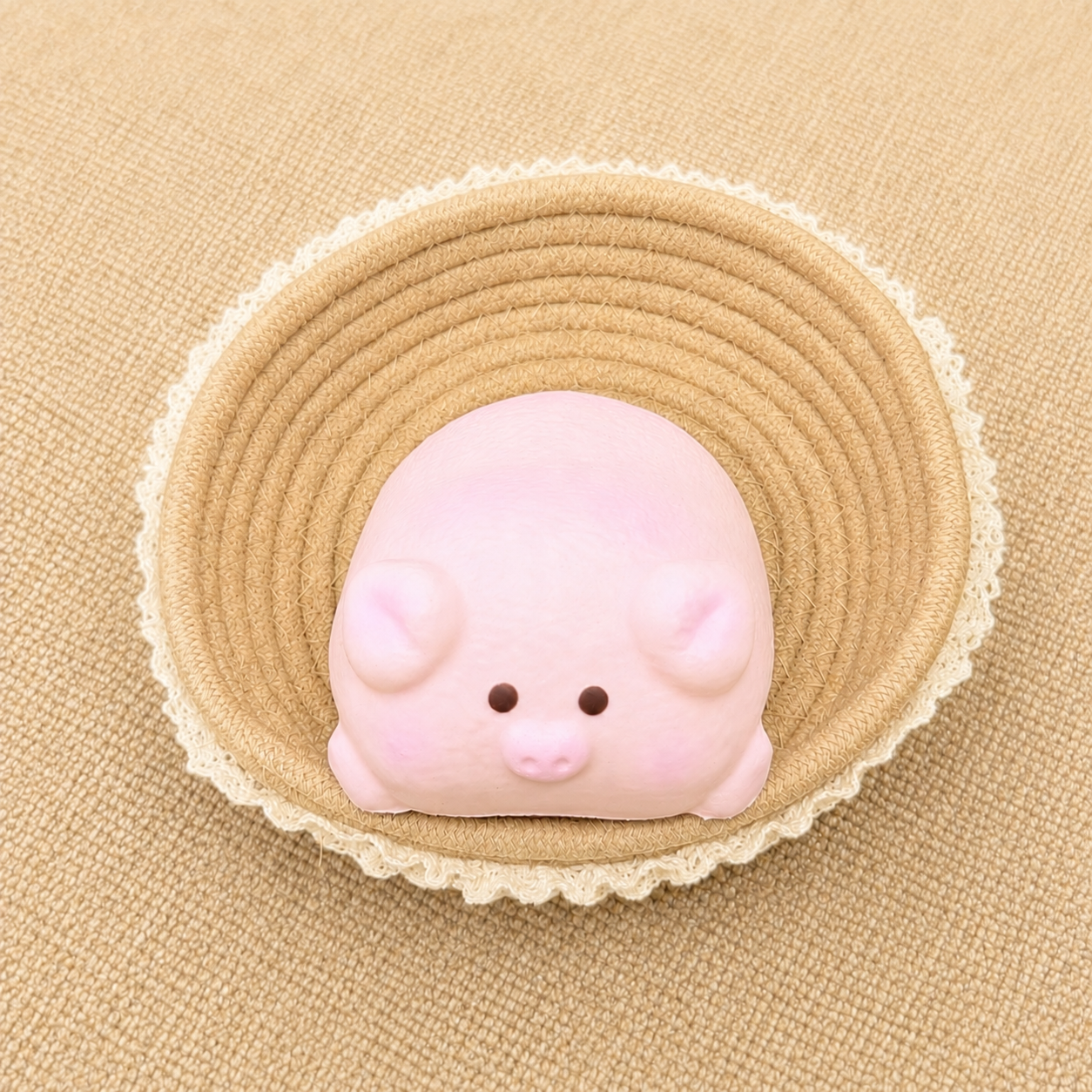 Cute pink pig slow rising squishy made from soft foam.