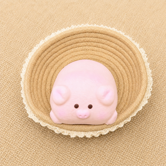 Cute pink pig slow rising squishy made from soft foam.