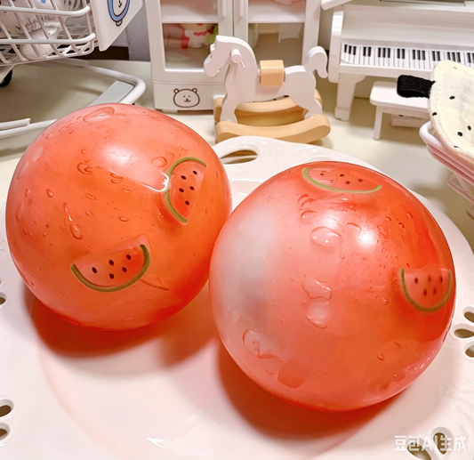 watermelon cracking ball handmade stress ball with clay filling