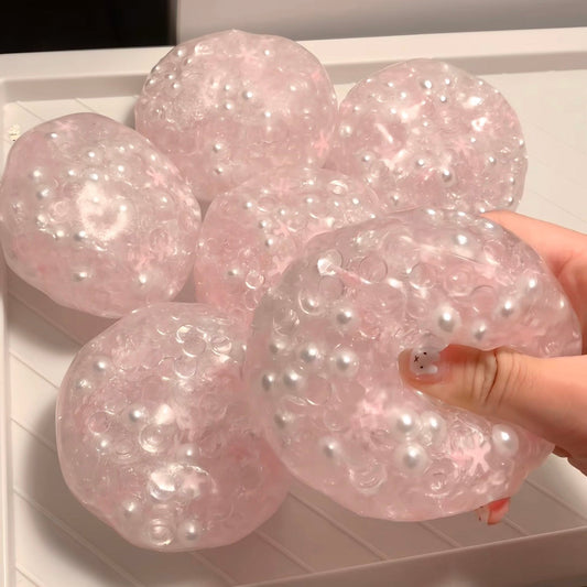 dreamy jelly pearl stress ball with soft flowing texture
