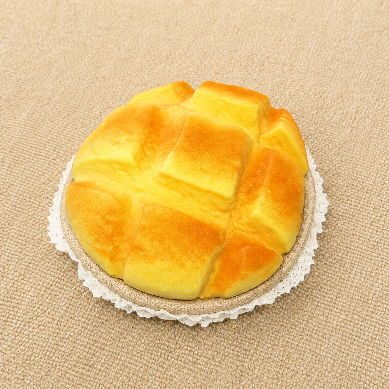 Jumbo pineapple bun slow rising squishy with realistic bakery texture and soft foam.