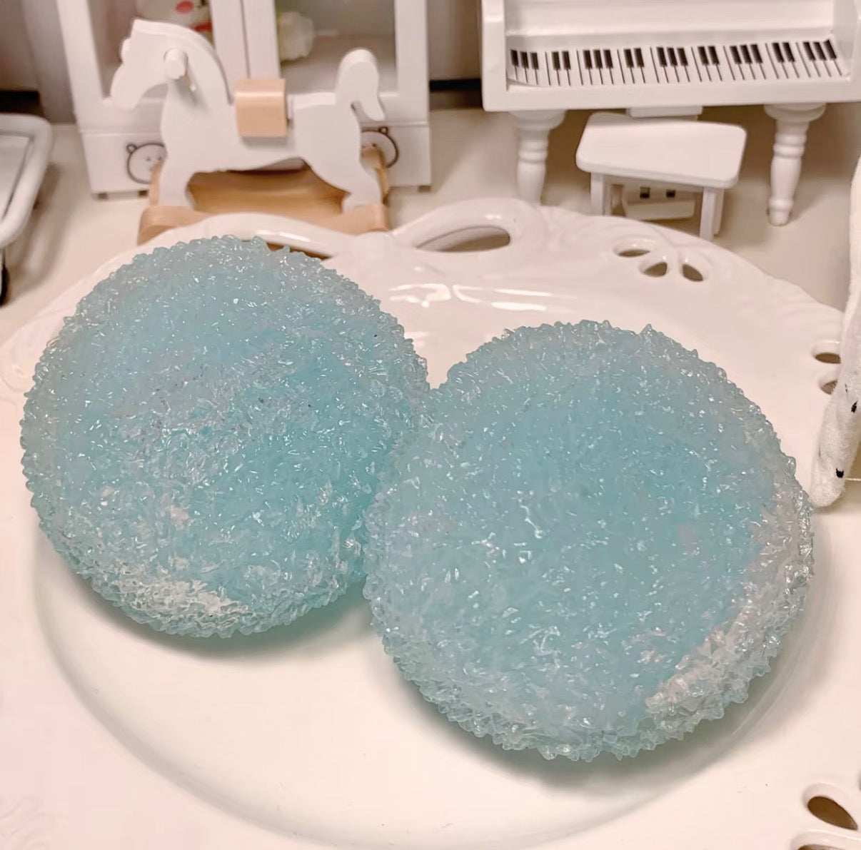 sea salt snow slush ball with soft granular texture